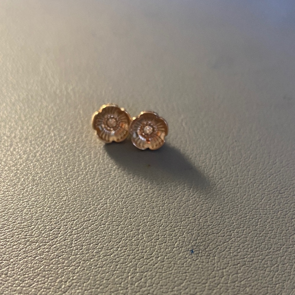 Coach Gold Floral Stud Earrings